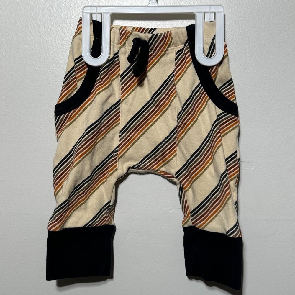 Kate Quinn | pocket panda pant | 70s stripe | organic cotton | 6-12 months